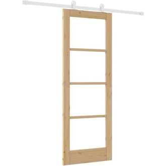 vidaXL Puerta Deslizante Orkdal Marr&oacute;n 73.5 X 198.5 Cm Madera Y Metal Vidaxl