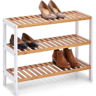 ZELLER Estanter&iacute;a Para Zapatos Marr&oacute;n Bamb&uacute; 3 Niveles
