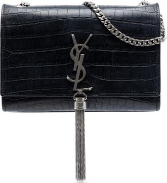 Saint Laurent Pre-owned Saint Laurent Croc Embossed Leather Monogram Kate Tassel Wallet on Chain Ladies K7ZV8BELWBR8GME4