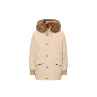 Moncler Moncler Brevanth Hooded Down Parka, Men, Beige, Size: 0