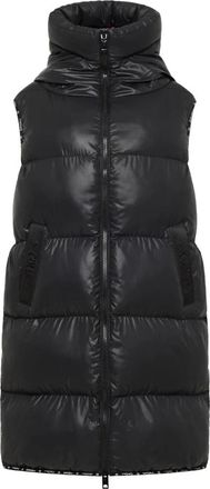 Carlo Colucci Gewatteerde Lange Vest - Dames - Bodywarmers - Zwart - M - Jassen