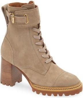 See By Chloé Mallory Lug Sole Bootie in Beige at Nordstrom Rack, Size 6.5Us / 36.5Eu