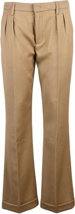 Dondup Miki Wide Broeken - Dames - Wijde Broeken - Beige - W28 - Wol - Broeken