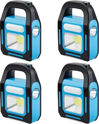 No Brand Un Juego De 4 Luces Solares Para Acampar, Una Linterna Led Cob Recargable Por Usb Y Una Luz De Emergencia Impermeable
