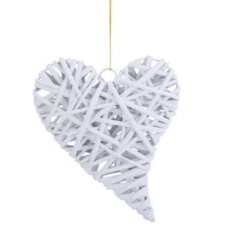 Beachcombers Large Wicker Heart Ornament Decor in White at Nordstrom