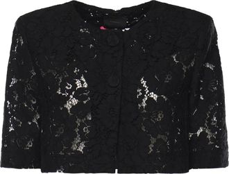 Pinko Lace Spencer Jacket - Dames - Zomerjassen - Zwart - M - Katoen - Jassen
