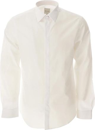 Paul Smith Casual Shirts, male, White, Size: 2XL Classic Shirt with Signature Stripes