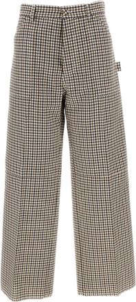 Plan C Multicolored Check Tailored Wool Utility Pants