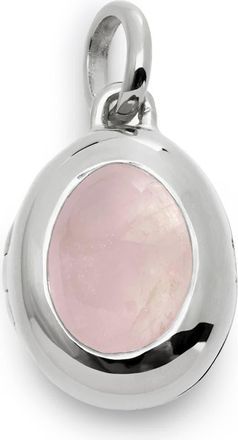 Monica Vinader Birthstone Locket Pendant in Sterling Silver /Rose Quartz at Nordstrom