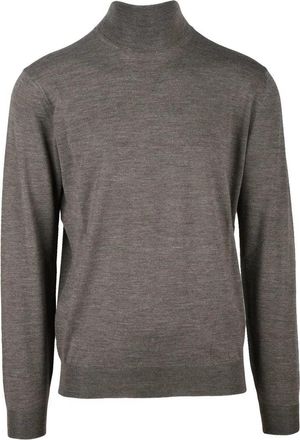 FILIPPO DE LAURENTIIS Brown Merino Wool Mens Merino Wool Turtleneck