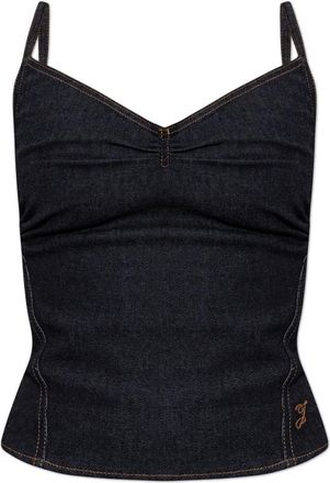 Jacquemus Tops, Dames, Blauw, 2Xs, Denim, De-N&icirc;mes Pina Denim Top