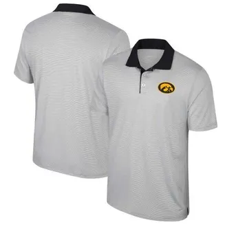 Colosseum Mens Colosseum Gray Iowa Hawkeyes Big & Tall Tuck Striped Polo at Nordstrom, Size 4Xb