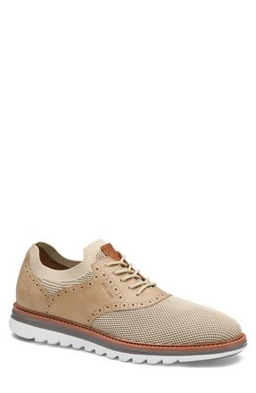 Johnston & Murphy Braxton Knit Saddle Shoe in Beige Knit/Nubuck at Nordstrom, Size 11.5
