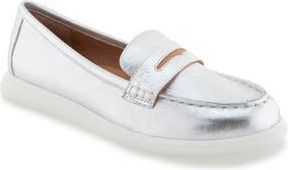 Gentle Souls Bailey Metallic Penny Loafer in Silver Leather at Nordstrom Rack, Size 8.5