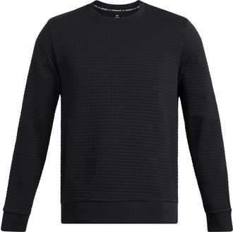 Under Armour Mens Unstoppable Crew Neck Ribbed Collar Long Sleeve Sweater in Black - Size Small