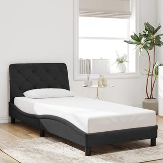 vidaXL Estructura De Cama Sin Colch&oacute;n Terciopelo Negro 90x190 Cm Vidaxl