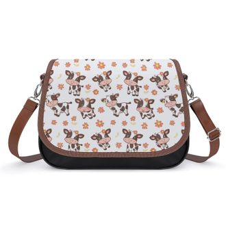 Generic Cow Pattern Crossbody Bags for Women Shoulder Messenger Bag Purse Handbags