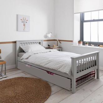 N&ouml;a & Nani Hampshire Single Bed Frame with Spacesaver Pull-Out Trundle in Grey