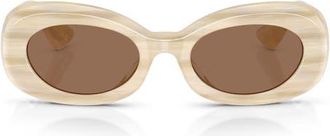 Oliver Peoples x KHAITE 51mm Oval Sunglasses in Beige Silk /Brown at Nordstrom