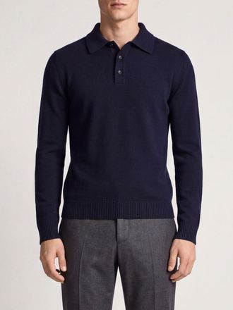Roberto Collina Polo in maglia in lana merino e cashmere a maniche lunghe
