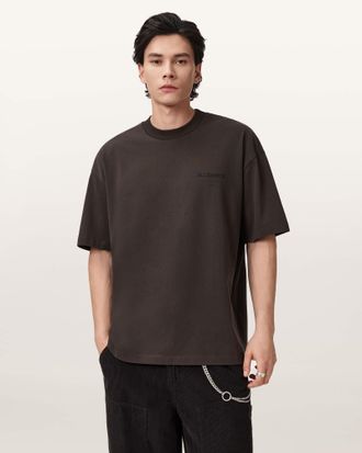 AllSaints Cotton Underground Oversized Crew Neck T-Shirt, Size: XS