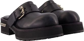 Balenciaga Womens Venom Mules - Balenciaga Leather Black Calfskin Shoes
