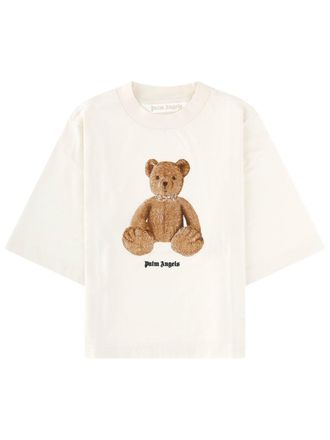 Palm Angels Neutrals Bear Teddy Bear Cotton T-Shirt