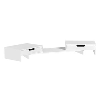 SoBuy Soporte del monitor giratorio con 2 cajones madera blanco