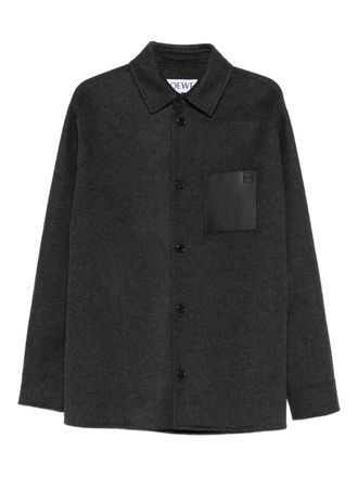 Loewe pocket-detail overshirt - men - Wool/Cashmere - 52 - Grey