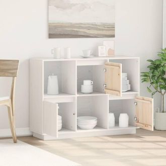 Berkfield Home Sideboard White 110.5x35x80 cm Solid Wood Pine
