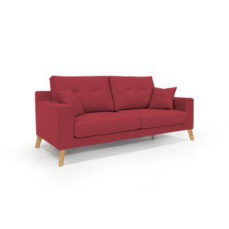 Divani.Store Danish Sof&aacute; Moderno De Tela Suave E Impermeable 146 Cm Rojo