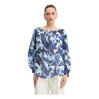 Guess Overhemden, Dames, Blauw, XS, Polyester, Orsola Off-Shoulder Blouse