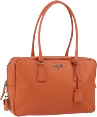 Prada Pre-owned Vintage Handbag - Dames - Vintage Handtas - Oranje - ONE Size - Leer - Vintage