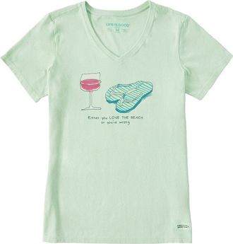 Life is good Crusher V-Neck T-Shirt