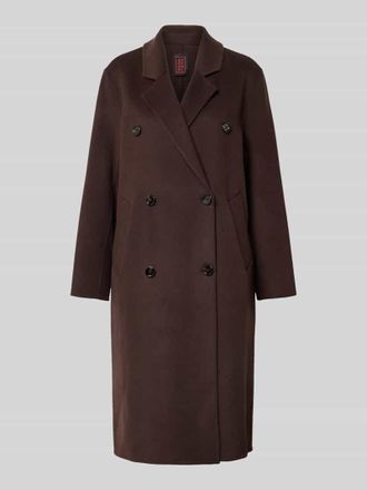 Stefanel Mantel mit Reverskragen und Eingrifftaschen in Dunkelbraun, Gr&ouml;&szlig;e L