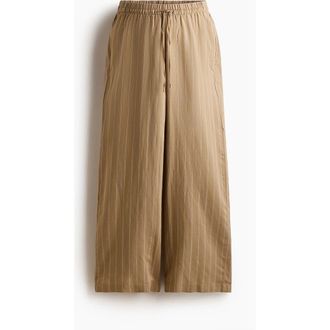 H&M Mama Before & After Linen-blend Trousers in Beige/striped at Nordstrom, Size X-Small