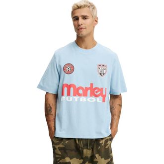 Cotton On Mens Cropped Fit Music T-Shirt in Pearl Blue Bob Marley - at Nordstrom, Size X-Large