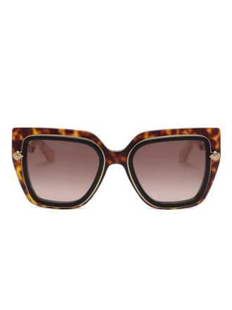 Roberto Cavalli Zonnebril met oversized montuur - Bruin