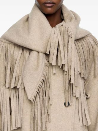 Bimba & Lola Sjaal met franje - Beige