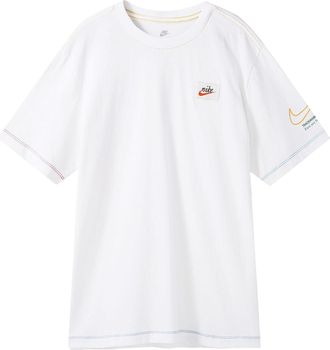 Nike Mens Nike Nsw Tee Swoosh 50 Lbr Casual Sports Breathable Printing Short Sleeve White T-Shirt DJ1394-100