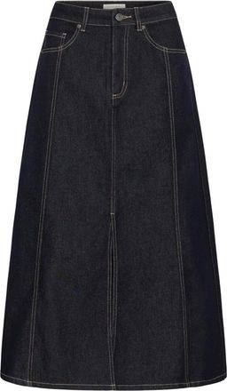 Kaffe KAgitha Denim Rok - Dames - Rokken - Blauw - Maat: 2XL Denim