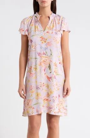 Papinelle Sleepwear Baile Flutter Sleeve Nightie Nightgown in Soft Lavender at Nordstrom, Size X-Small