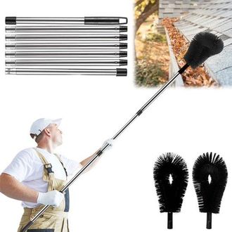 OEM Cepillo Para Canalones, Mango Ajustable, Extensible, No Necesita Escalera, Para Eliminar Hojas Y Residuos, 2,8 Metros, Negro