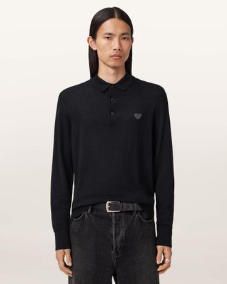 AllSaints Lover Merino Long Sleeve Polo