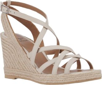 Aquatalia Jenni Water Repellent Ankle Strap Espadrille Platform Wedge Sandal in Off White at Nordstrom Rack, Size 10