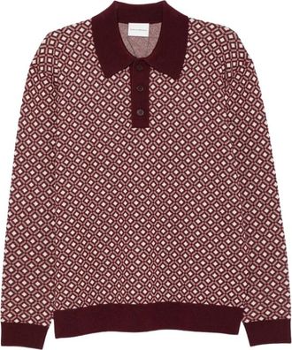 Dr&ocirc;le de Monsieur Diamond Pattern Polo - Heren - Polos - Bruin - S - Tops