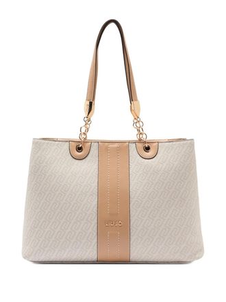 Liu Jo Shopper met monogram logo en getrommeld effect - Beige