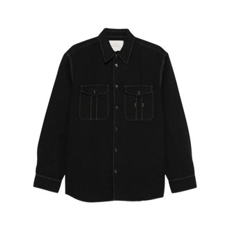 STUDIO NICHOLSON Casual Shirts, male, Black, Size: S Louro Shirt