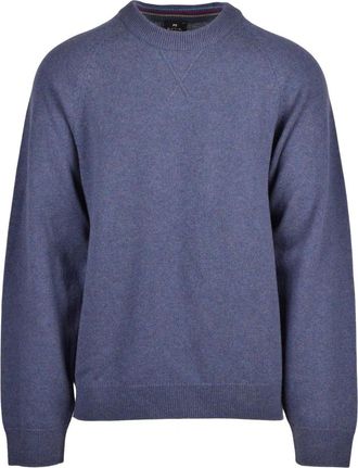 Paul Smith Pullover Girocollo - Heren - Ronde hals truien - Blauw - 2XL - Wol - Truien & Vesten