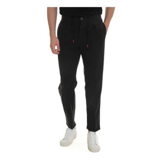 Kiton Heren, Broeken, Zwart, Maat: W35 Katoen